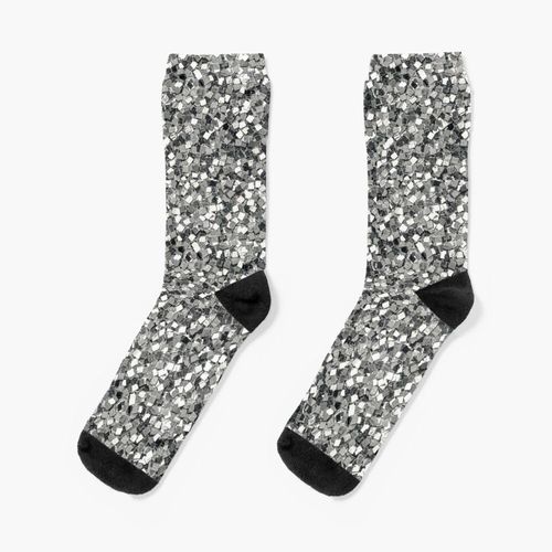 Chaussettes Taille Unique Confettis De Fête D'argent Nouveauté Fantaisie Motif Fou Équipage Décontracté Pour Hommes Femmes
