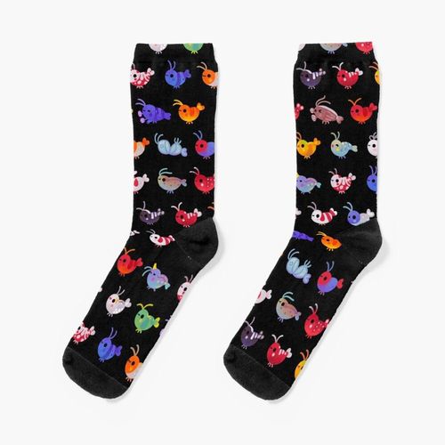 Chaussettes Taille Unique Crevettes D'eau Douce Nouveauté Fantaisie Motif Fou Équipage Décontracté Pour Hommes Femmes