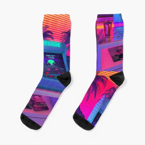 Chaussettes Taille Unique Rêves D'arcade Nouveauté Fantaisie Motif Fou Équipage Décontracté Pour Hommes Femmes