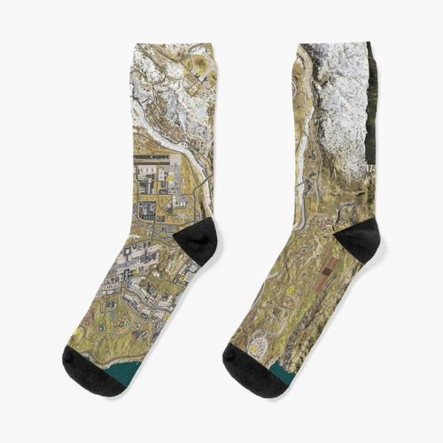 Chaussettes Taille Unique Carte De Warzone De Morue Nouveauté Fantaisie Motif Fou Équipage Décontracté Pour Hommes Femmes