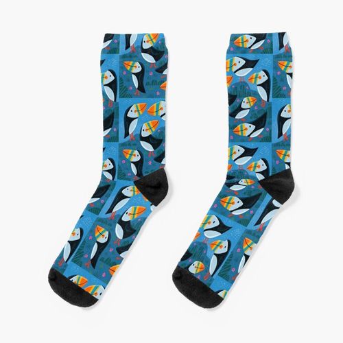 Chaussettes Taille Unique Macareux Nouveauté Fantaisie Motif Fou Équipage Décontracté Pour Hommes Femmes
