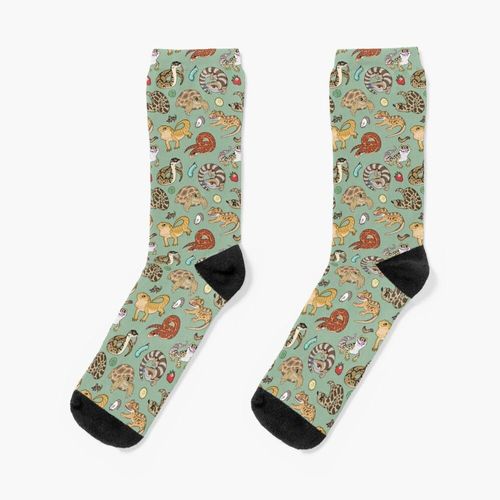 Chaussettes Taille Unique Modèle Des Animaux De Compagnie Reptiles - Vert Nouveauté Fantaisie Motif Fou Équipage Décontracté Pour Hommes Femmes