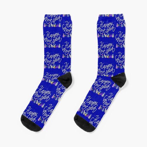 Chaussettes Taille Unique Confetti Bonne Year Célébration Nouveauté Fantaisie Motif Fou Équipage Décontracté Pour Hommes Femmes