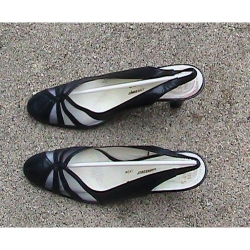 Escarpins Evelin Marine Cuir Sur Tulle T 38 1/2