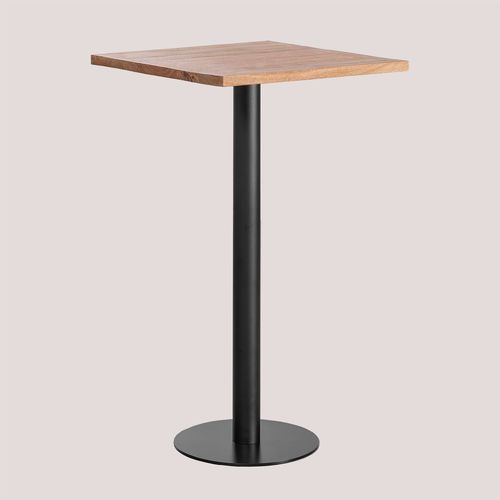 Table Haute De Bar Carrée En Bois D'acacia Macchiato Noir ↔︎ 60 Cm
