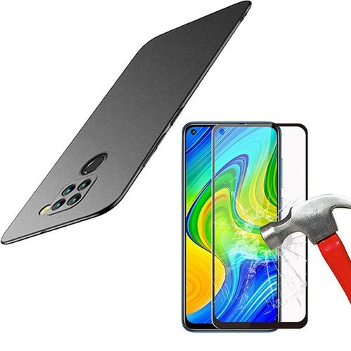 Kit De Verre Trempé 5d Full Cover + Coque Mince Et Rigide Pour Xiaomi Redmi Note 9 - Noir