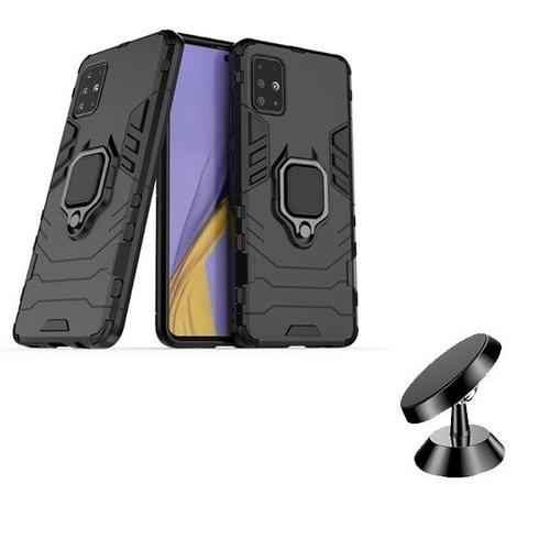 Kit Support Magnétique De Voiture + Coque 3x1 Military Defender Pour Samsung Galaxy A51 5g