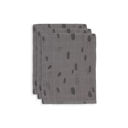 Lot De 3 Gants De Toilette Gaze Coton Spot Storm Grey - Jollein
