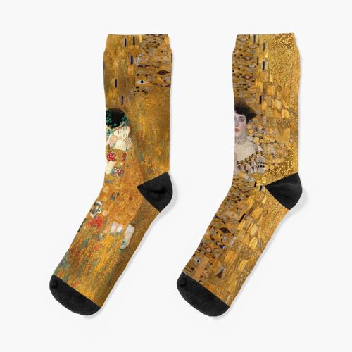 Chaussettes Taille Unique Klimt - Femme En Or - Le Baiser Nouveauté Fantaisie Motif Fou Équipage Décontracté Pour Hommes Femmes