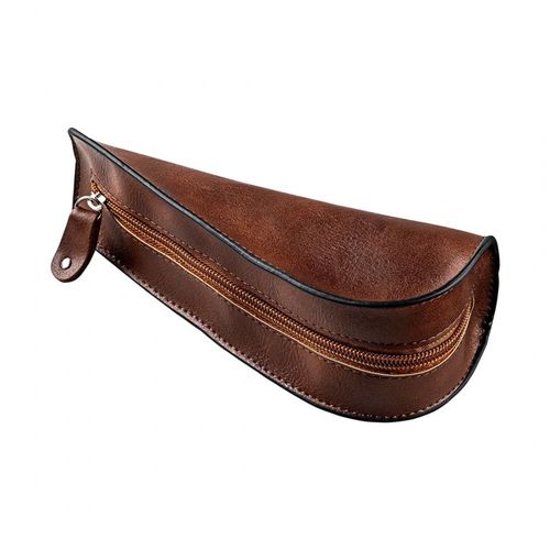 etui pour pipe en simili cuir marron