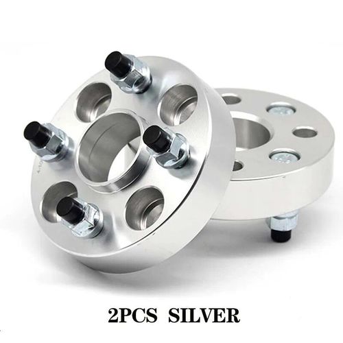 35 Mm P12x1,5 Argent - Adaptateur D'entretoise De Roue, 2 Pièces Pcd 4x100, Alésage Central 60.1mm, Flang 4 Cosse, Pour Voiture Universelle M12xp1.5 12xp1.25