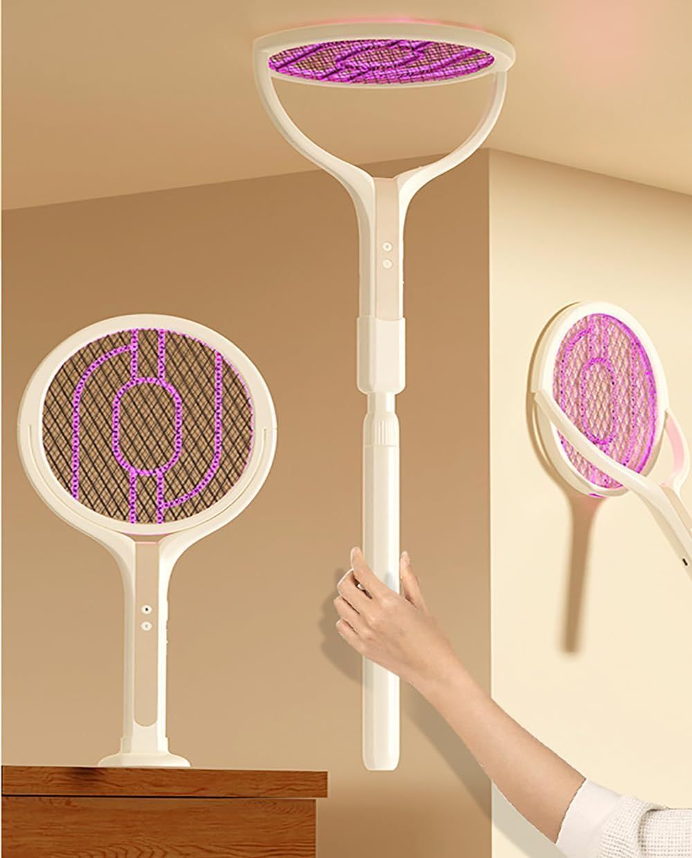 Raquette Moustique Electrique Rechargeable, Raquette Electrique Ins...
