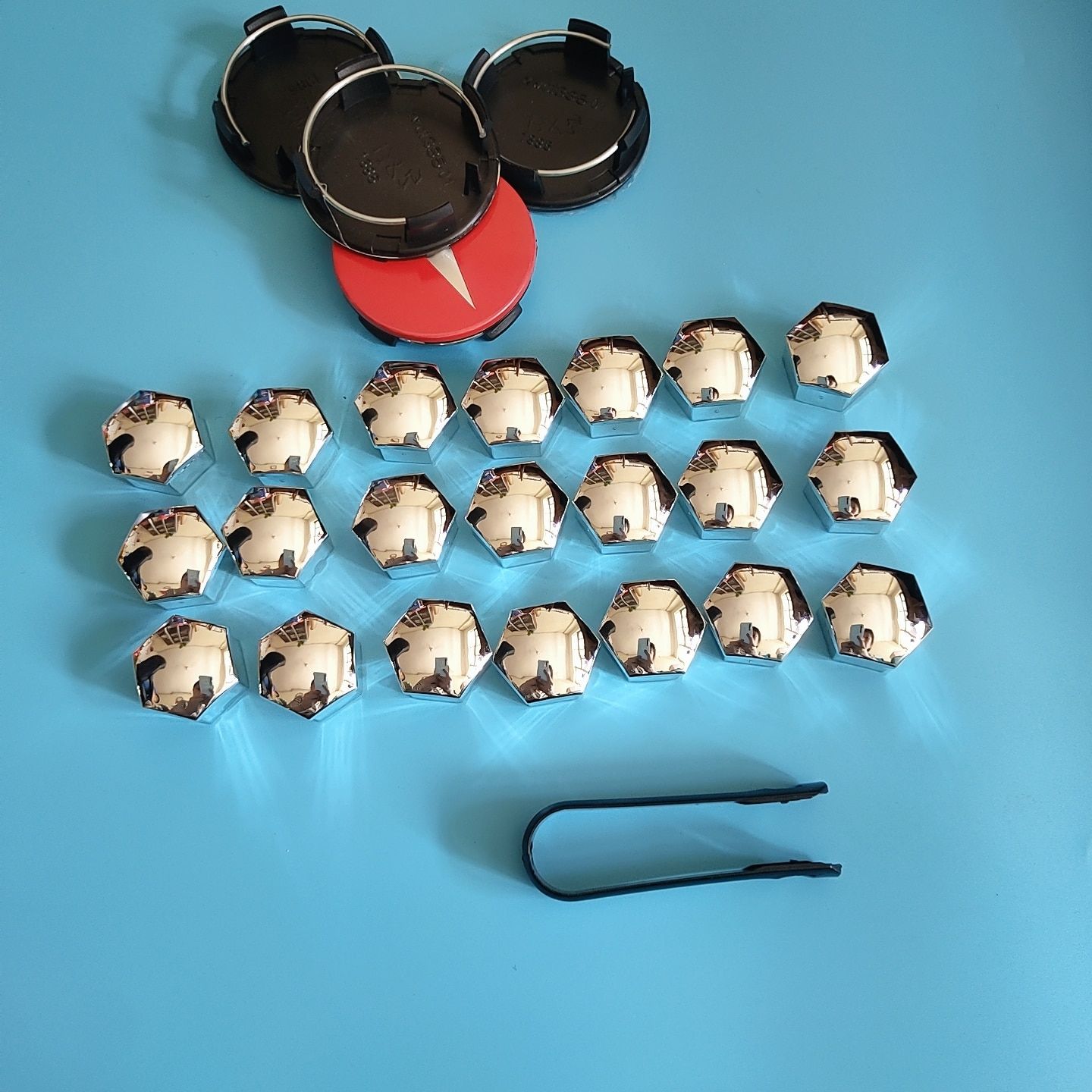 26pcs Argent Rouge - Enjoliveurs De Voiture Pour Jantes, Enjoliveur...