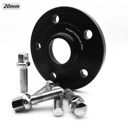 Adaptateur Noir De 20 Mm - Entretoises De Roues En Aluminium Forgé, Adaptateurs De Jantes Pour Mercedes Benz, Audi, Bmw, Alliage D'aluminium, 5x112 Cb 66.6mm, 2 Pièces (1 Paire)