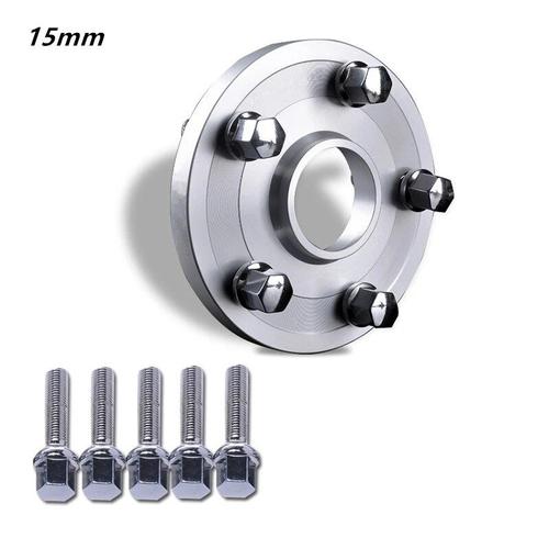 Adaptateur En Argent 15 Mm - Entretoises De Roues En Aluminium Forgé, Adaptateurs De Jantes Pour Mercedes Benz, Audi, Bmw, Alliage D'aluminium, 5x112 Cb 66.6mm, 2 Pièces (1 Paire)