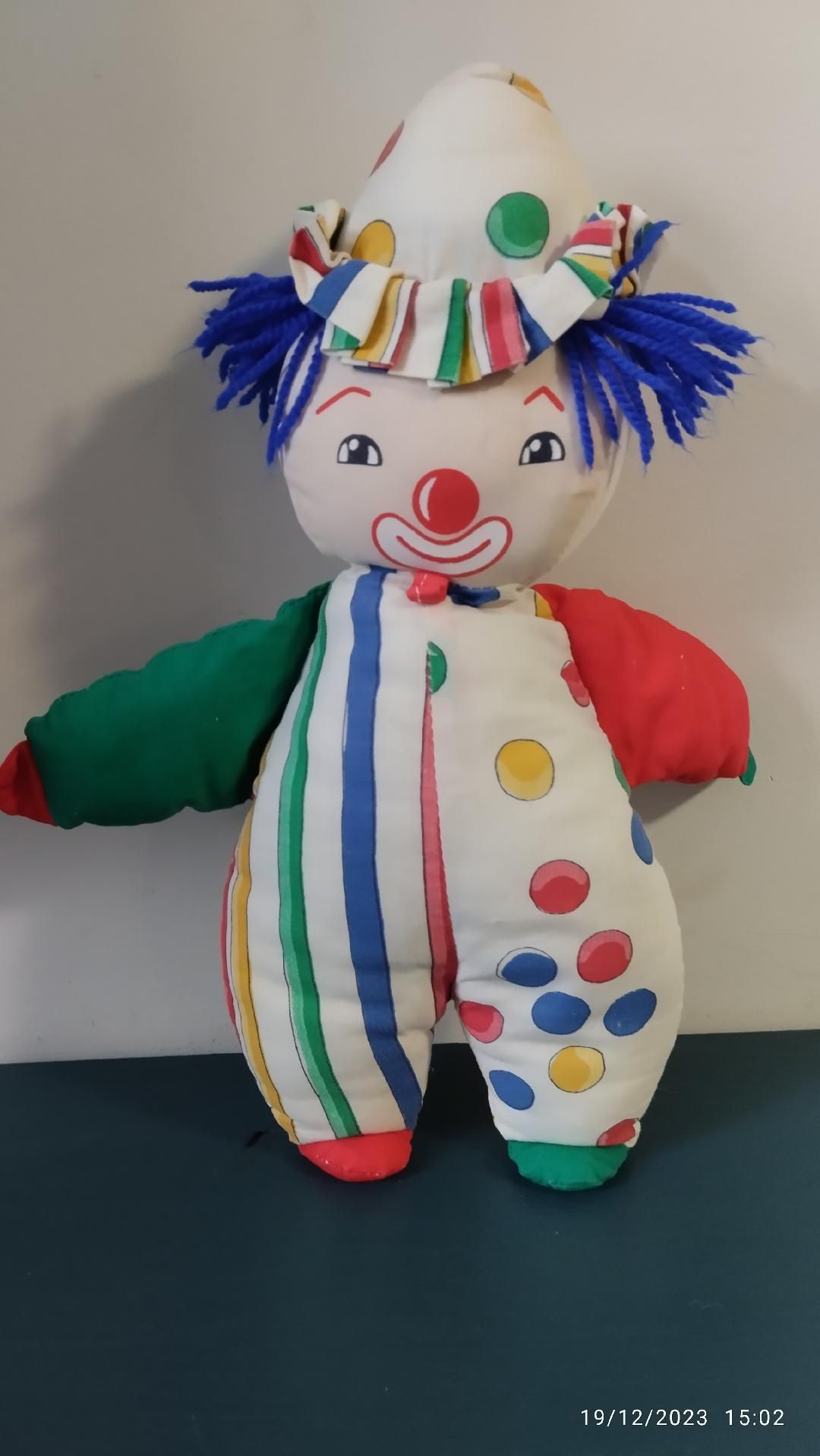 Vintage Doudou Clown Fanfoun Multicolore