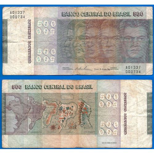 Bresil 500 Cruzeiros 1972 Sign 18 Serie A Billet Commemo Brazil Brasil Amerique Du Sud