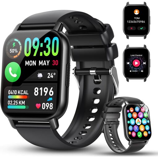 Montre Connectée Homme Femme, 1.91Hd Montre Connectee Avec Appels B...