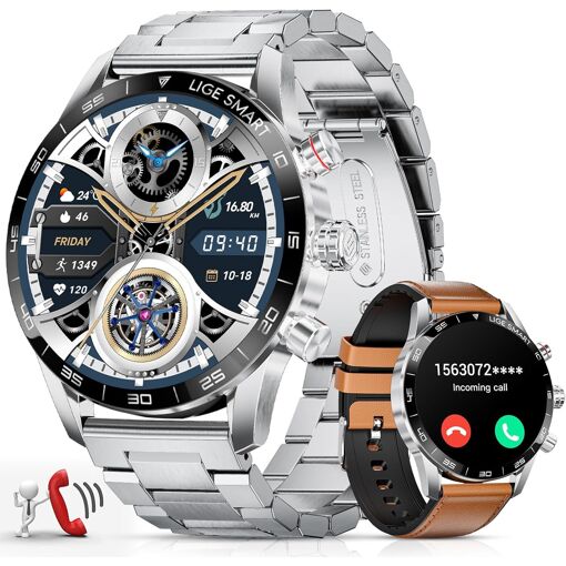 Montre Connectée Homme(3 Bracelets),1.43 Amoled Montre Connecté Ave...