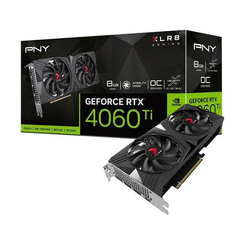 PNY GeForce RTX 4060 Ti XLR8 Gaming VERTO OC Dual Fan, GeForce RTX 4060 Ti, 8.0GB GDDR6, PCI-Express