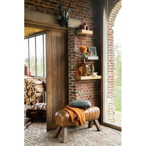 Banc de gymnastique en cuir cognac