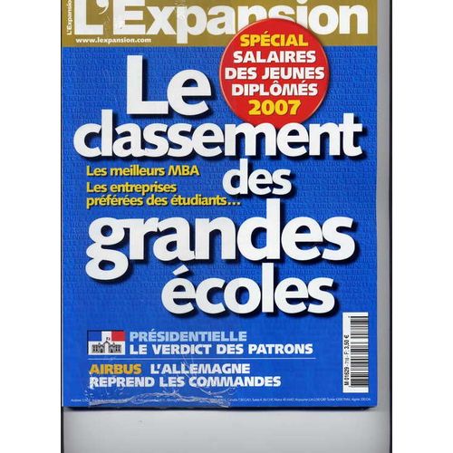 L'expansion  N° 718 : Le Classement Des Grandes Écoles