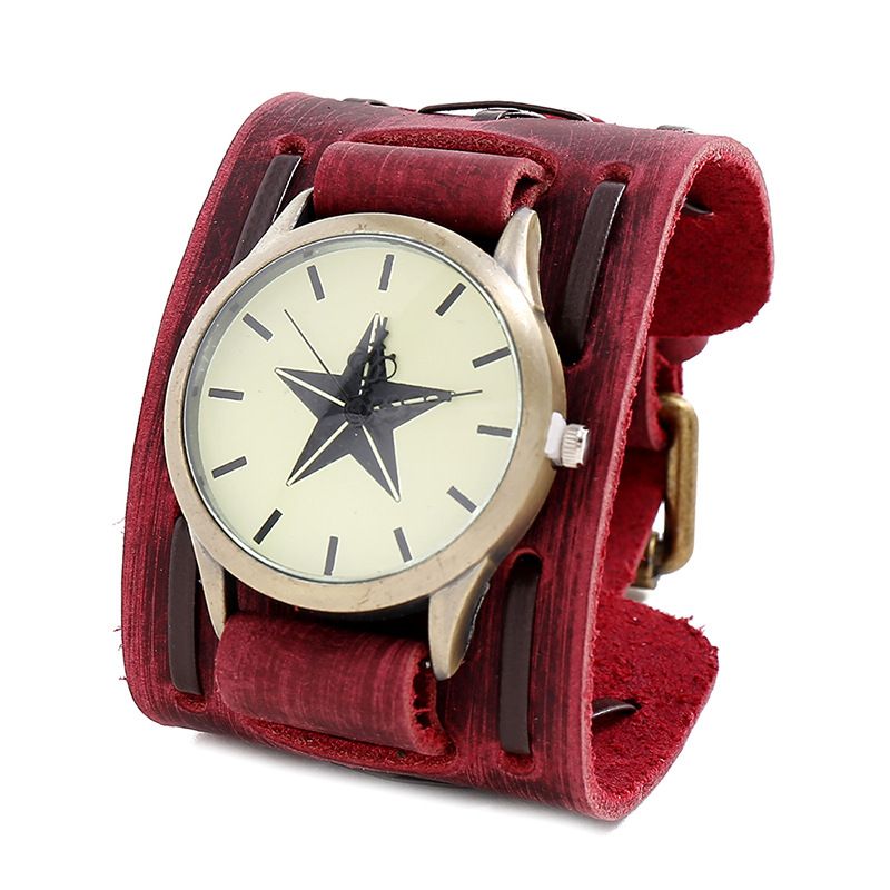 Montre connectée à quartz rouge ronde pour homme ou femme