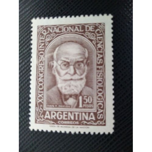Timbre Argentine Yt 600 Congrès De Physiologie - Ivan P. Pavlov (1849-1936), Russe 1959 ( 131207 )