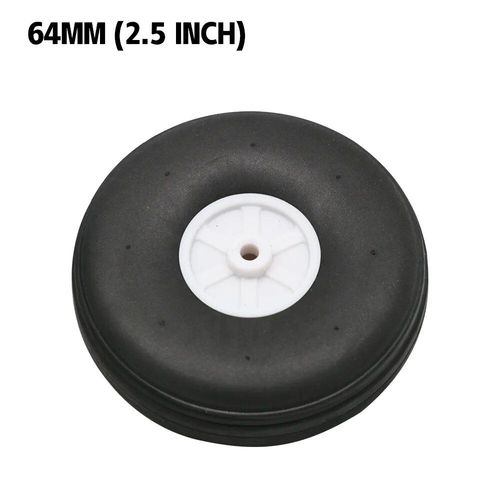 64 Mm (2.5 Pouces) - Roue En Caoutchouc  Haute lasticit Pour Avion Rc  Aile Fixe, Pour Bricolage De Pneus De Robot, 2 Pices/Lot