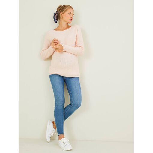 Jean de grossesse skinny effiloch&eacute; denim bleached
