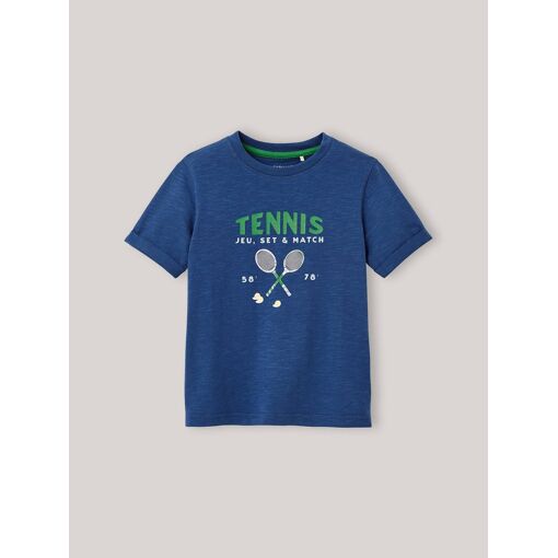 T-shirt Imprim&eacute; En Coton Biologique Indigo
