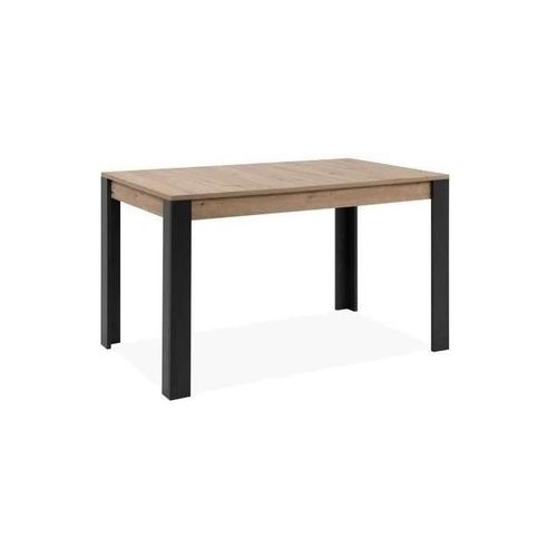 Table À Manger Extensible 100-150x80x75 Cm Décor Chêne Et Noir