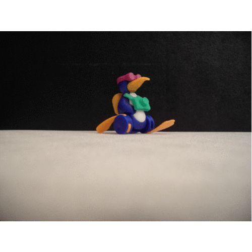 Kinder - Série : Eiskalte Typen (1996 / 1997) - K98 N. 55 / K98n55 : Balduin Watschelfub (Pingouin N°3, Lunettes De Plongée Mauves & Appareil Photo De Plongée Vert)
