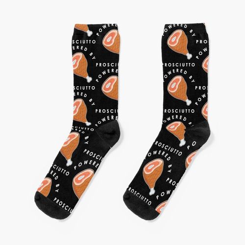 Chaussettes Taille Unique Funny Italian Food Powered Par Prosciutto Nouveauté Fantaisie Motif Fou Équipage Décontracté Pour Hommes Femmes