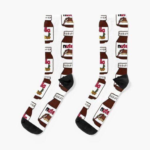 Chaussettes Nutella - Taille Unique 35-43 - Thème Chocolat/Noël - 1 Paire - Neuf Avec Étiquettes