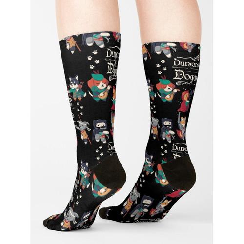 Chaussettes Taille Unique Donjons Et Doggos Nouveauté Fantaisie Motif Fou Équipage Décontracté Pour Hommes Femmes