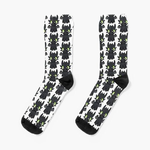 Chaussettes Taille Unique Night Fury Édenté Nouveauté Fantaisie Motif Fou Équipage Décontracté Pour Hommes Femmes