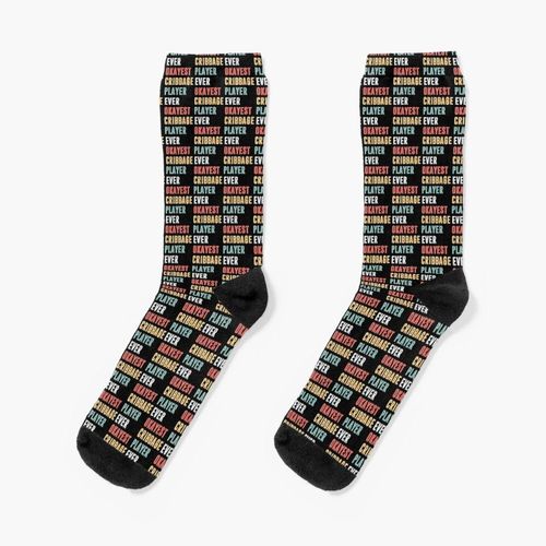 Chaussettes Taille Unique Amateur De Jeu De Cribbage - Le Plus Bon Joueur De Cribbage De Tous Les Temps Nouveauté Fantaisie Motif Fou Équipage Décontracté Pour Hommes Femmes