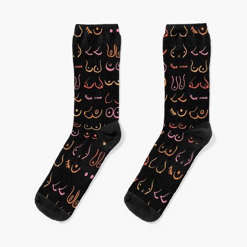 Chaussettes Taille Unique Dessin De Seins Néon Nouveauté Fantaisie Motif Fou Équipage Décontracté Pour Hommes Femmes