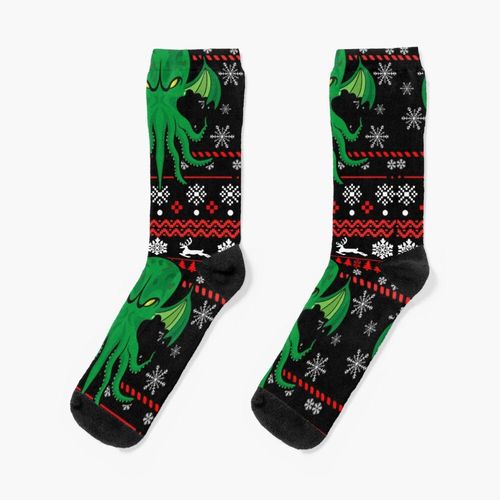 Chaussettes Taille Unique Cthulhu Gagne De Volaire Nouveauté Fantaisie Motif Fou Équipage Décontracté Pour Hommes Femmes
