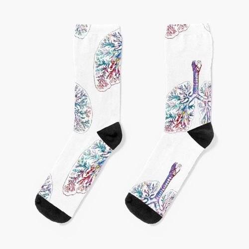 Chaussettes Taille Unique Anatomie Des Poumons Humains Nouveauté Fantaisie Motif Fou Équipage Décontracté Pour Hommes Femmes