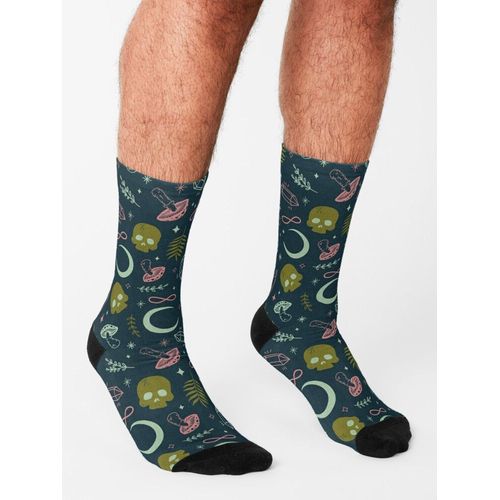 Chaussettes Taille Unique Modèle De Wicca Nouveauté Fantaisie Motif Fou Équipage Décontracté Pour Hommes Femmes