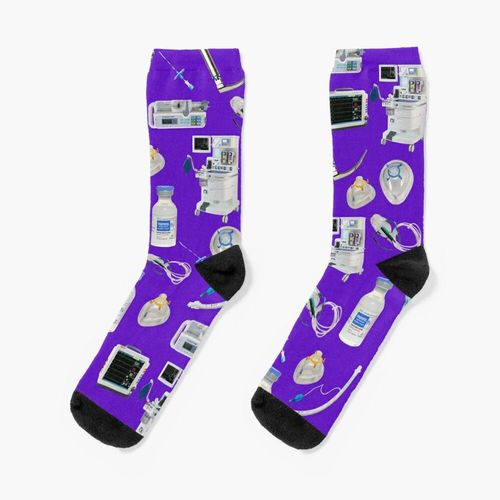 Chaussettes Taille Unique Outils Du Commerce Anesthésie Pour Anesthésie Pour Anesthésie Anesthésiste Nouveauté Fantaisie Motif Fou Équipage Décontracté Pour Hommes Femmes