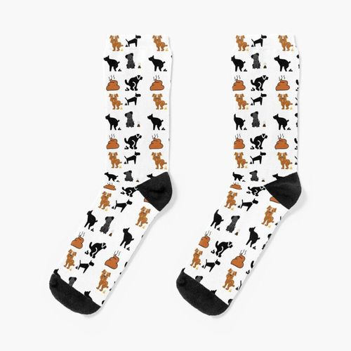 Chaussettes Taille Unique Chiens De Caca Drôles Sur Les Gens Multipal Nouveauté Fantaisie Motif Fou Équipage Décontracté Pour Hommes Femmes