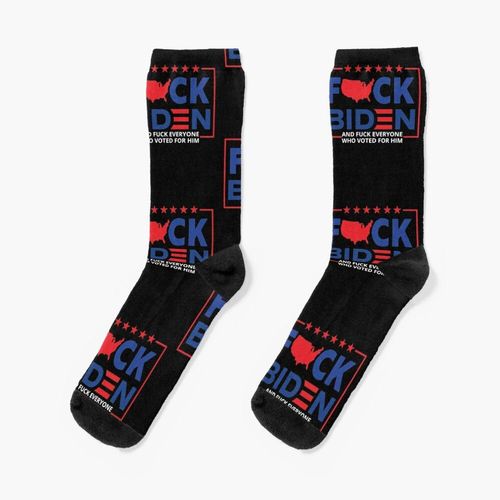 Chaussettes Taille Unique Baise Biden Et Te Faire Foutre Pour Avoir Voté Pour Lui Nouveauté Fantaisie Motif Fou Équipage Décontracté Pour Hommes Femmes