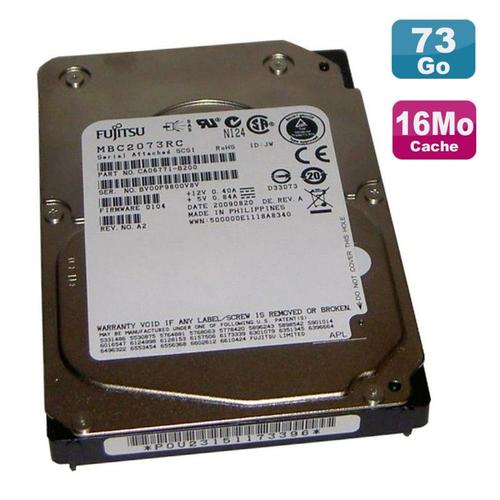 Disque Dur 73Go 2.5" SAS Fujitsu MBC2073RC CA06771-B20300DL Dell 0RW675 D505