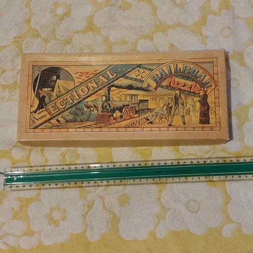 Puzzle Sectional - Old Rail Road - Année 1960 - Vintage Puzzle Milton Bradley 1880s - Bradley's Sectional Railroad