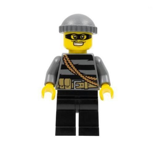 Lego Minifigures Police City Burglar, Dark Bluish Gray Knit Cap, Mask (Cty0358)