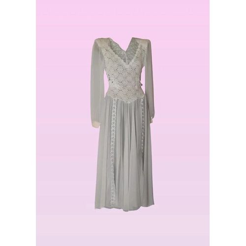 Robe Vintage 90 Marquevintage Chic Taillem / 38 / 10 Étattrès Bon État Matièrenylon Couleurblanc