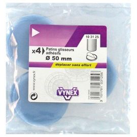 Patin glisseur ptfe gris adhésif d.50mm blister de 4